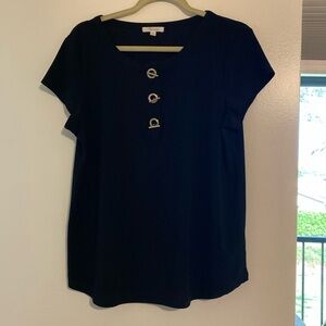 Black short sleeve top